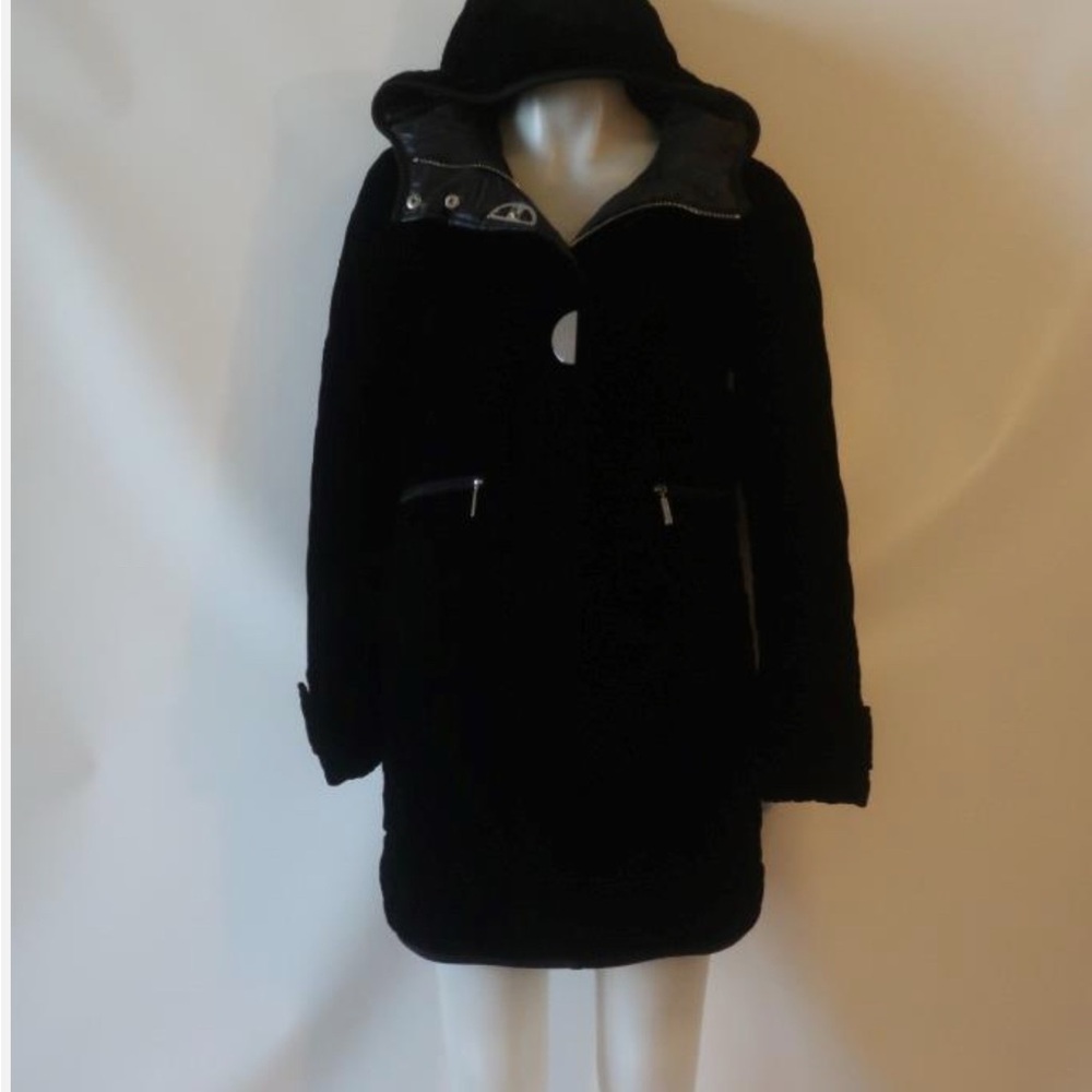 Pinko Black Hooded Puffer Coat